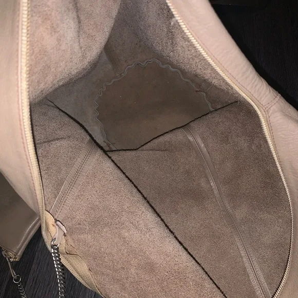 BURDINES Tan Leather Shoulder Tote Bucket Bag
